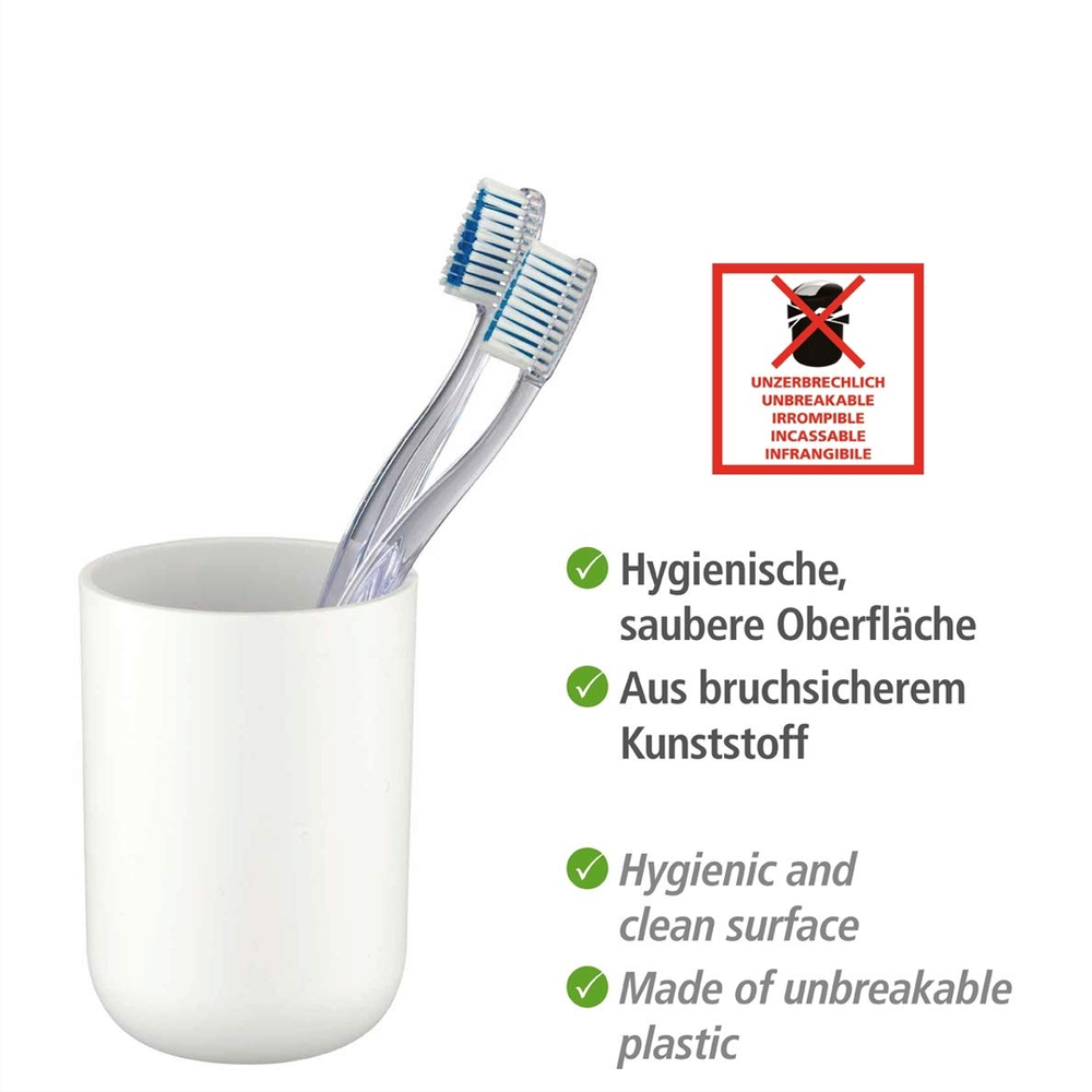 Brasil White Tumbler - Durable Plastic Bathroom Accessory