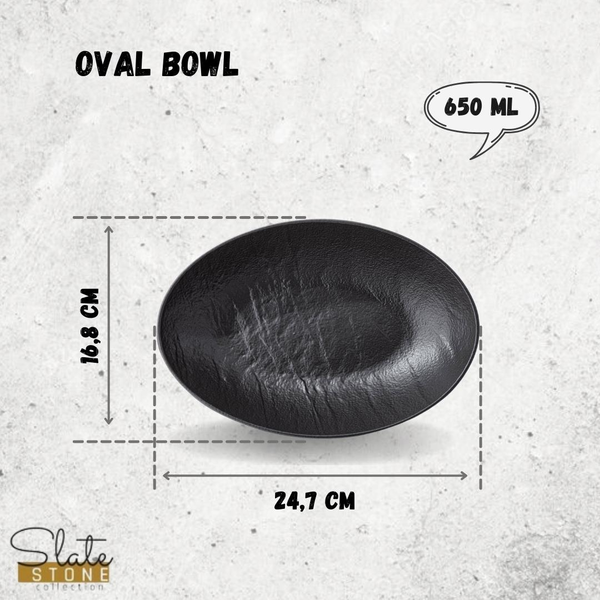 SlateStone Oval Serving Bowl 25x17cm