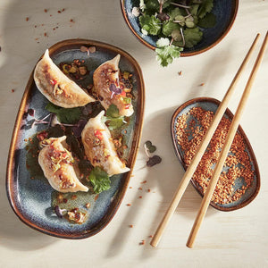 Ocean Blue Oval Plate - Porcelain, 20x13cm & 31x19cm