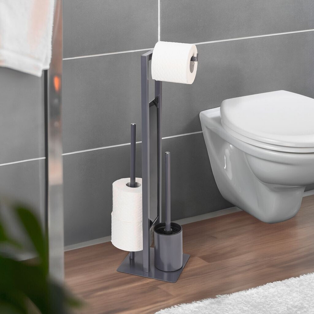 Rivalta Black Freestanding Toilet Brush Set