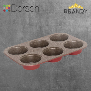 Muffin Pan 6 Cups Non-Stick Marble Coating