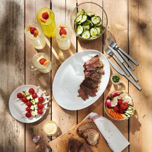 Diwali White Oval Plate 33cm