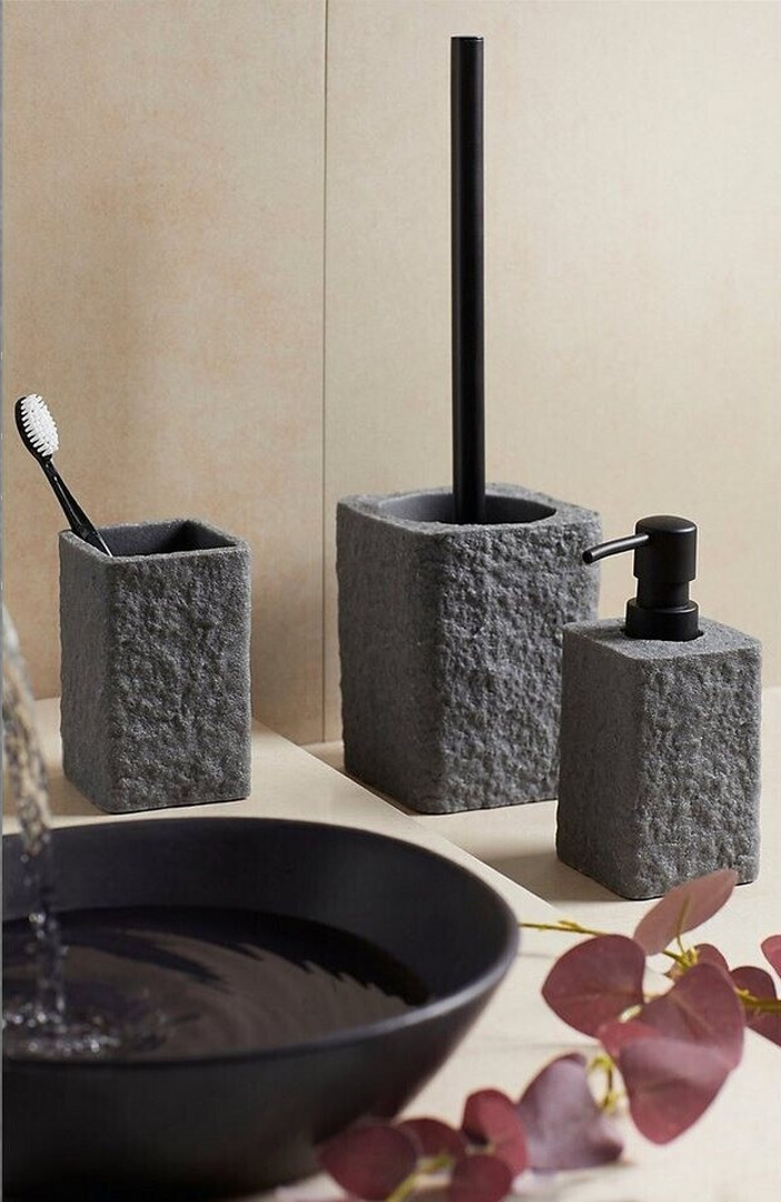 Villata Grey Toilet Accessories Set