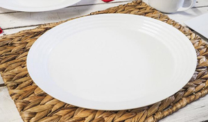 Harena White Oval Plate 33cm Opal Glass