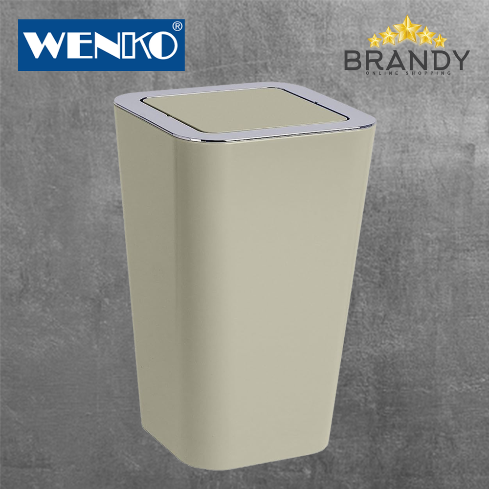 Candy Beige Bin 6L Acrylic Bathroom Wastebasket