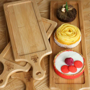 Bamboo Rectangular Serving Tray with Handle