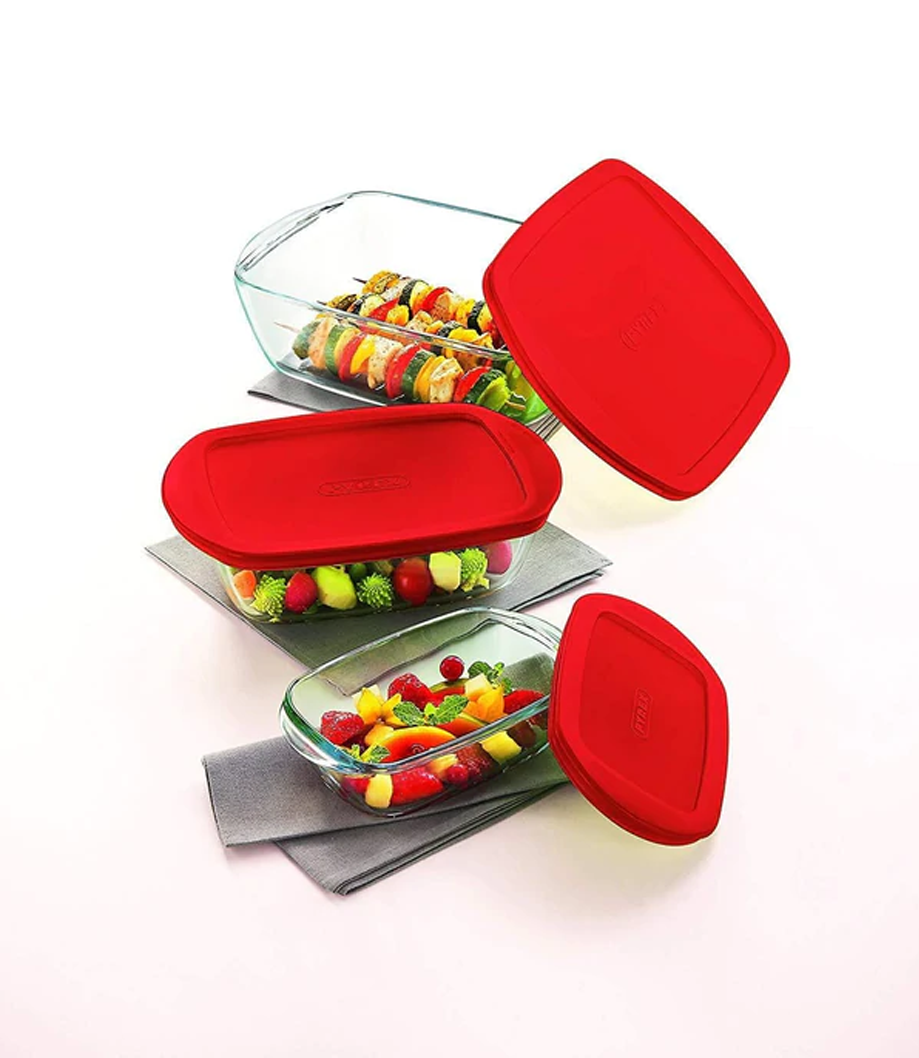 Cook & Store Set 3 Containers With Red Lid