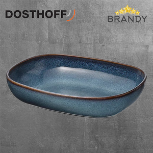 Ocean Blue Deep Oval Plate - Porcelain, Oven Safe