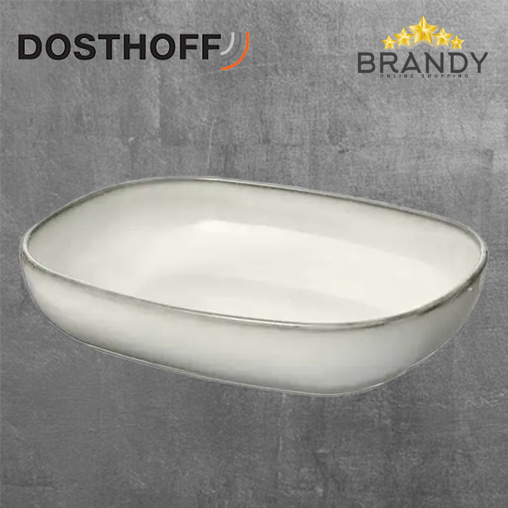 Sandy Grey Deep Oval Plate - Porcelain, Oven Safe