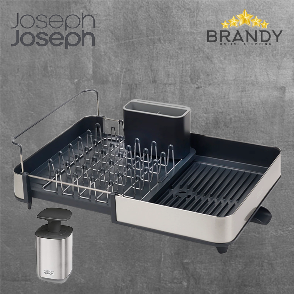 Expendable Stainless Steel Dish Rack with Soap Dispenser