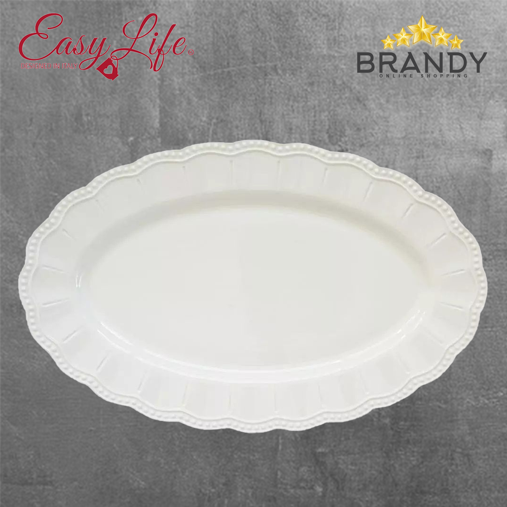 Elite White Oval Plate 36x23cm