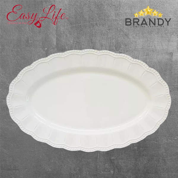 Elite White Oval Plate 36x23cm