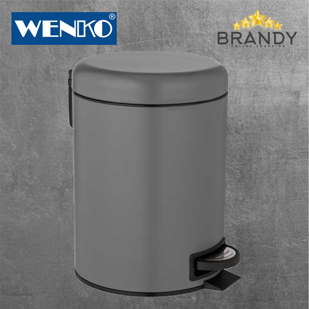Leman Grey Pedal Bin 5L