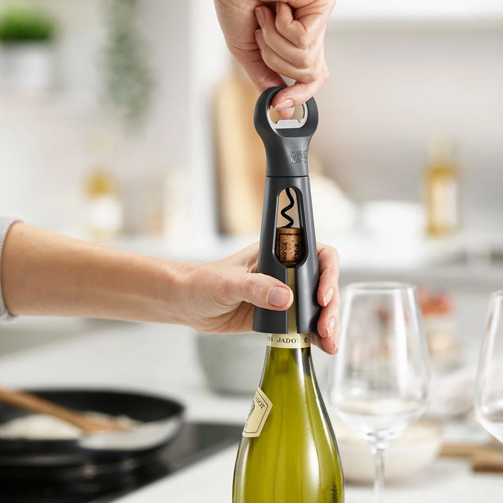 BarStar Wine & Bottle Opener with Easy-Open Corkscrew