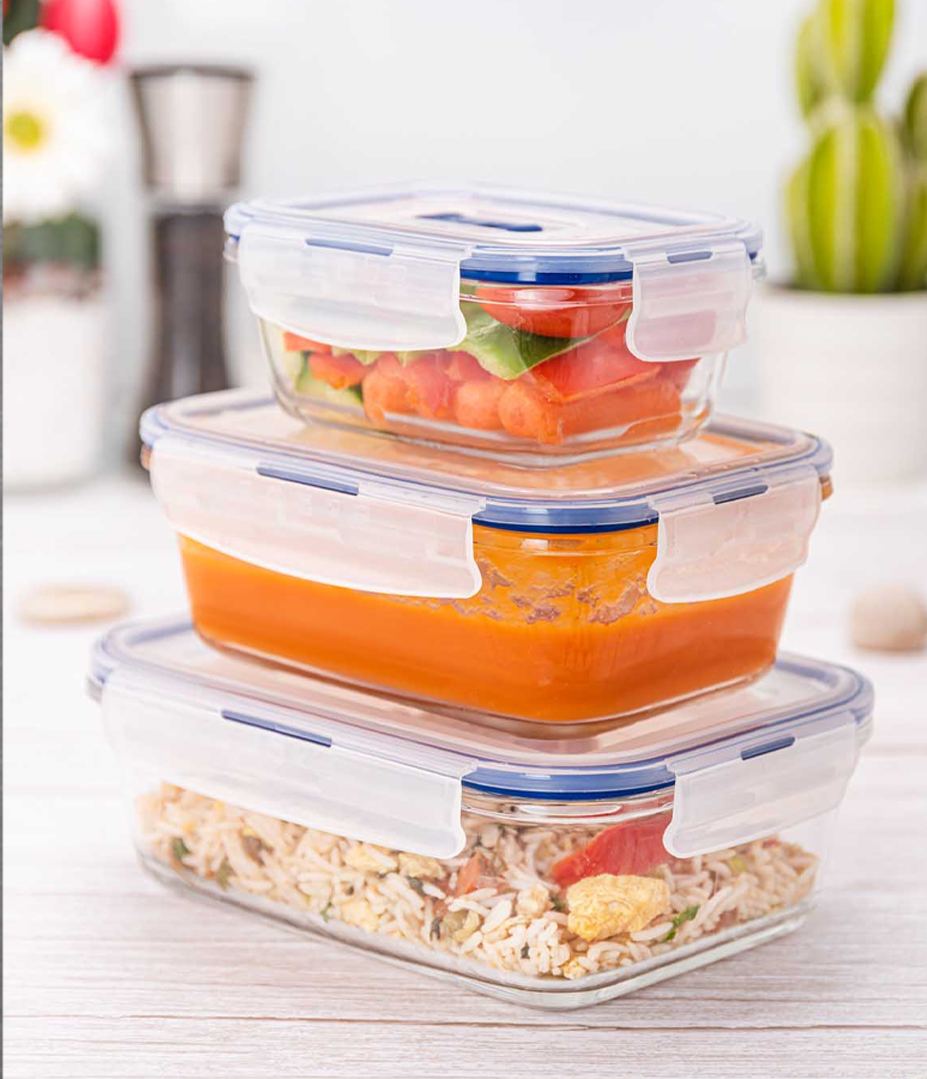 Pure Box Rectangular Blue Food Containers