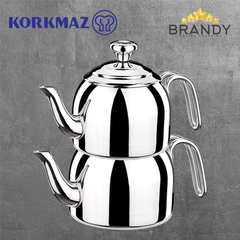 Droppa Double Tea Pot Stainless Steel
