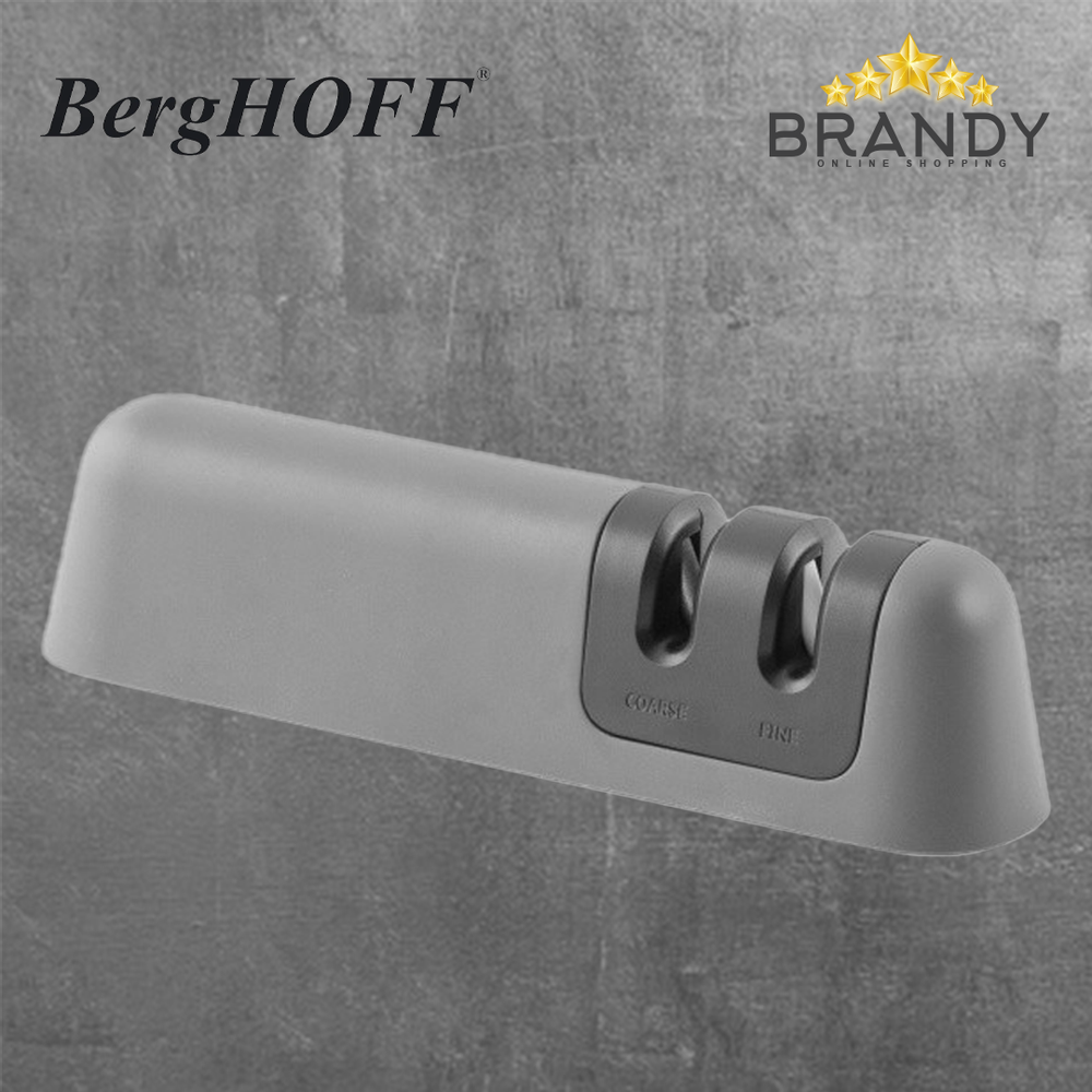 Knife sharpener with two stages grey