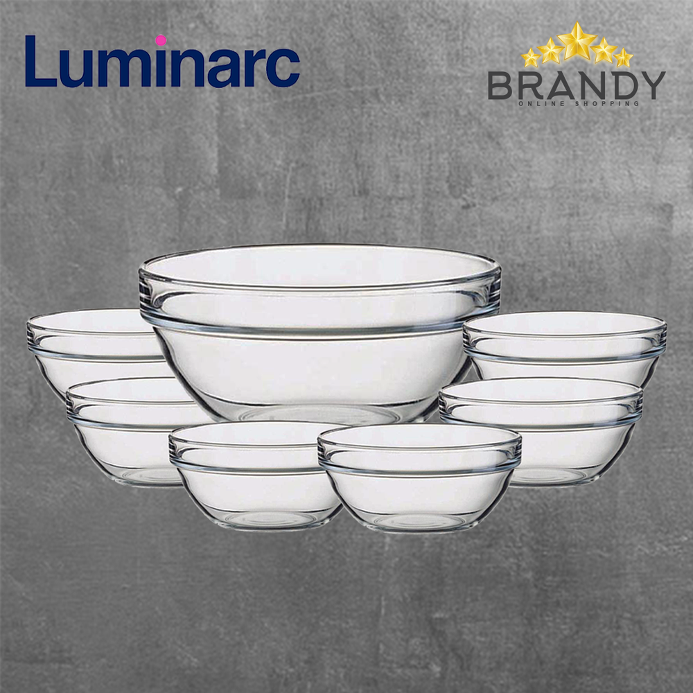 Stackable Set 7pcs Glass Serveware