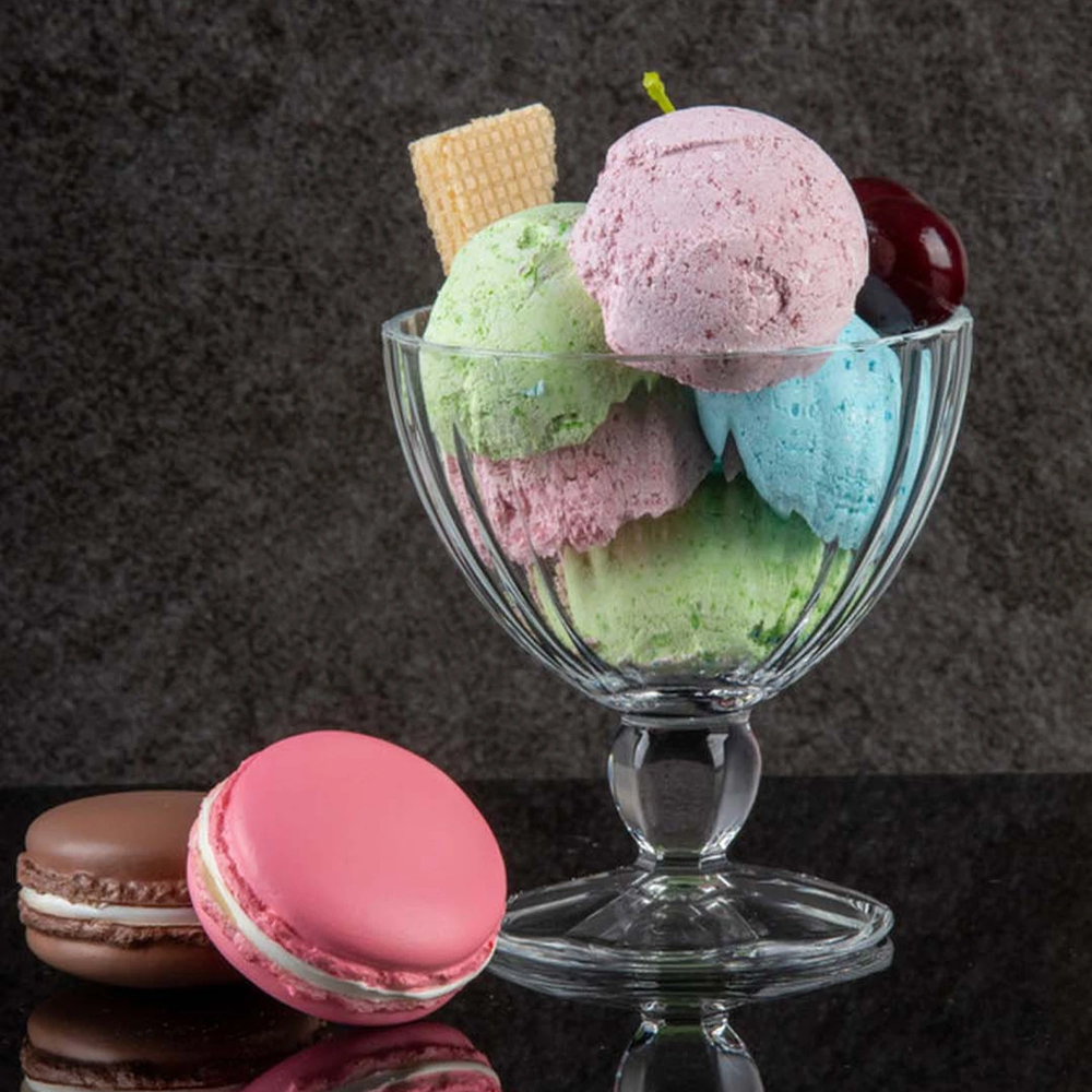 Quadro Ice Cream Bowls Set 6pcs, Opal Glass, 300ml