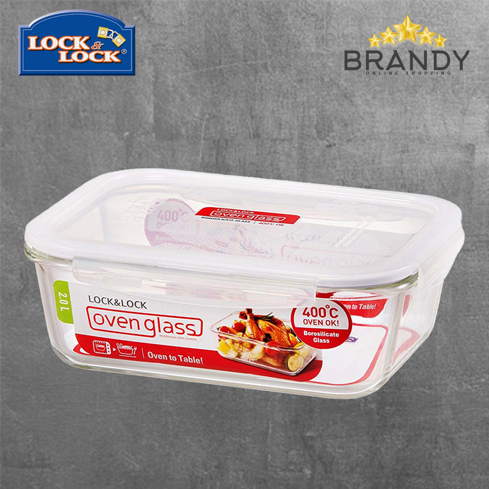 OvenGlass Rectangular Food Containers - Tempered Glass, Leak Proof