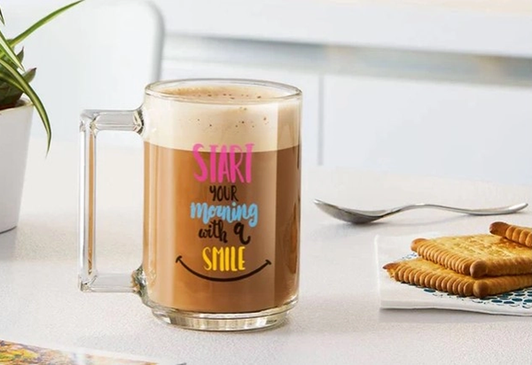 Happy Morning Set 2 Mugs 32cl Glass