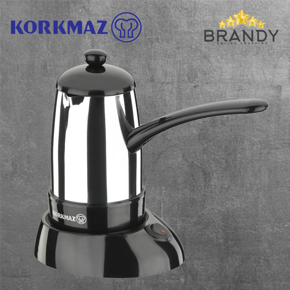 Korkmaz Electric Coffee Pot, Stainless Steel, 4 Cup Capacity