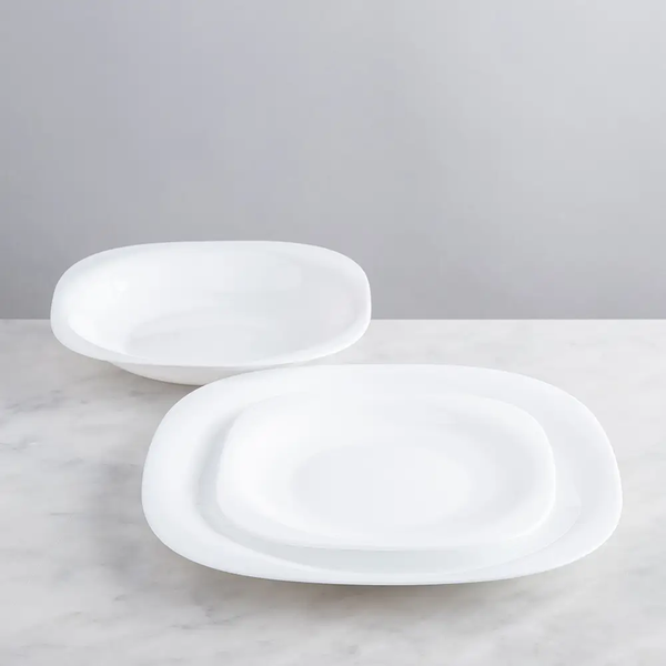 Carine White Dinner Set 18pcs Opal Glass
