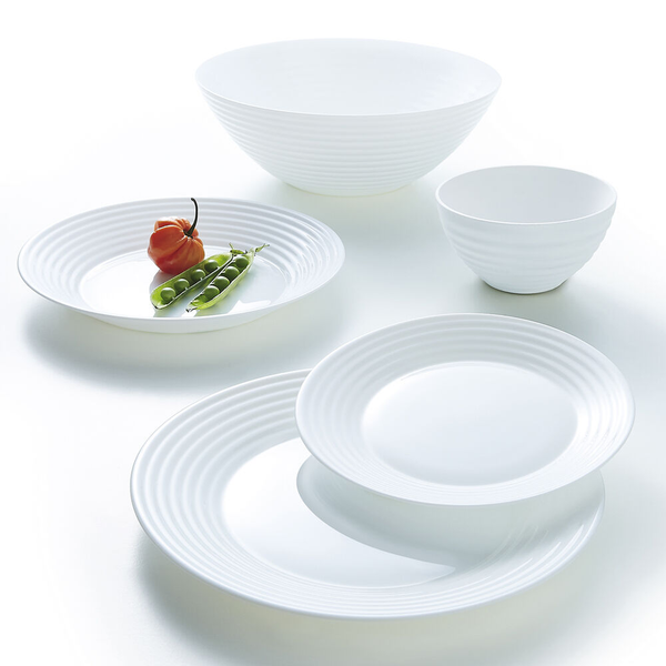 Harena White Dinner Set 18pcs - Opal Glass Tableware