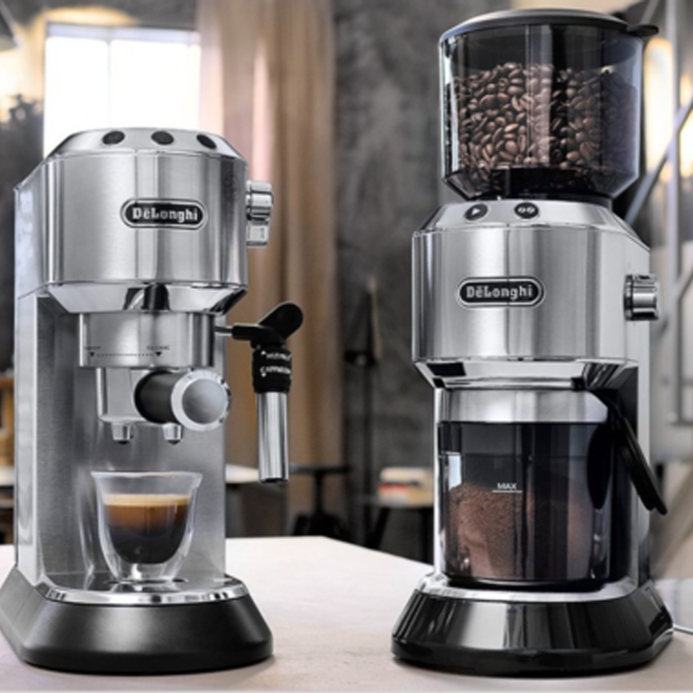 Dedica Coffee Grinder Silver KG520M Conical Burr Adjustable Grind Settings