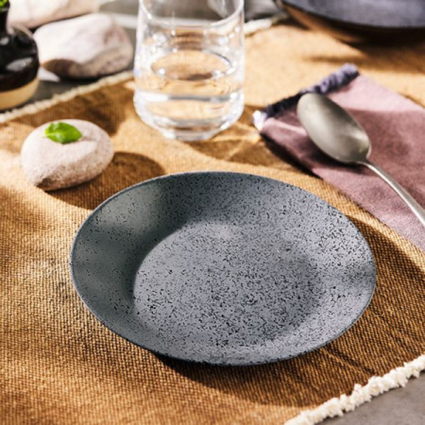 Slate Black Dinner Set 18pcs - Elegant Glass Tableware