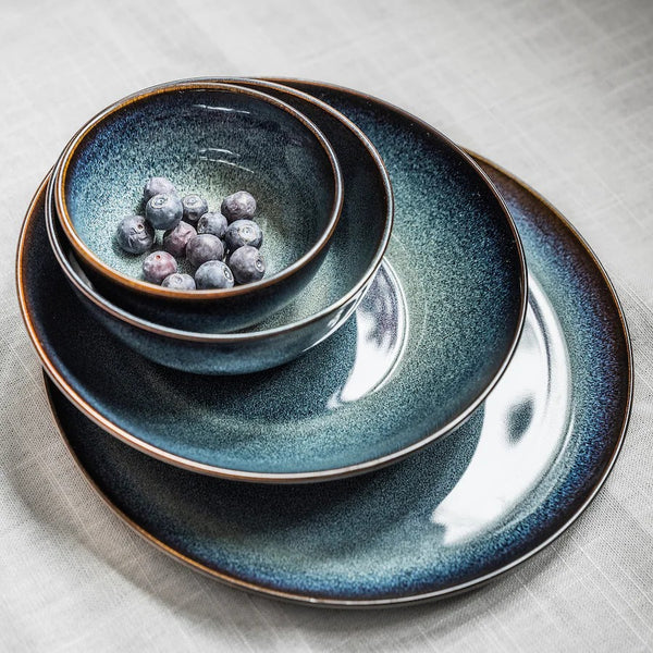 Ocean Blue Porcelain Bowls Set 6pcs