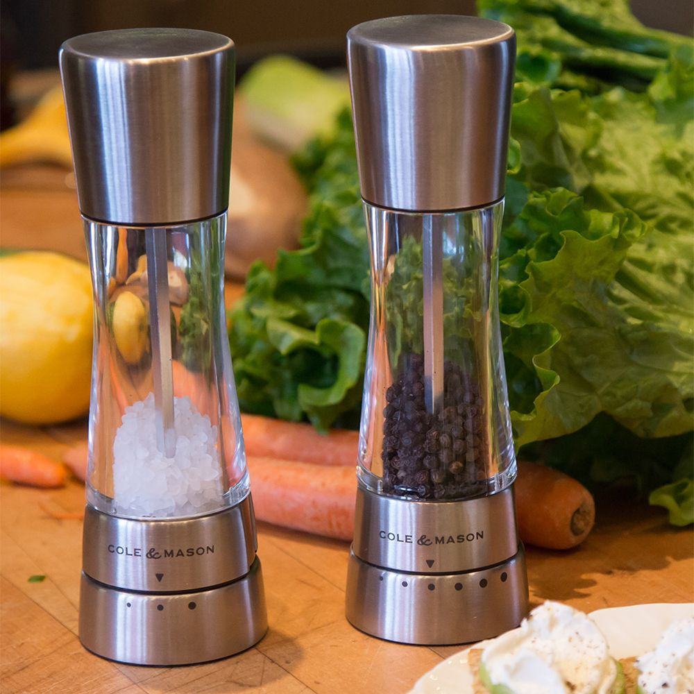 Derwent Silver Salt & Pepper Grinders Set 2pcs