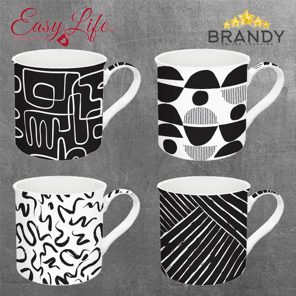 Graffiti Mugs Set 4pcs Porcelain 300ml