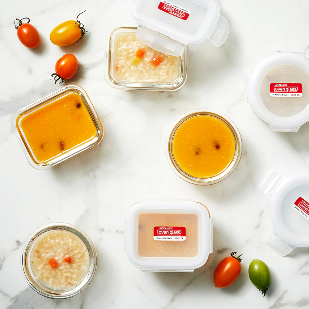 OvenGlass Rectangular Food Containers - Tempered Glass, Leak Proof