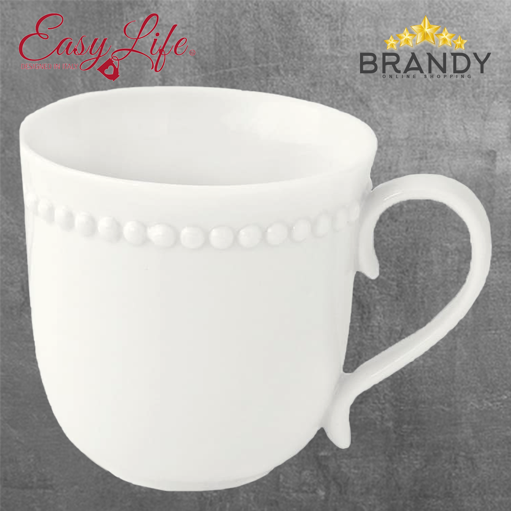 Tiffany White Mug - Elegant Porcelain 350ml