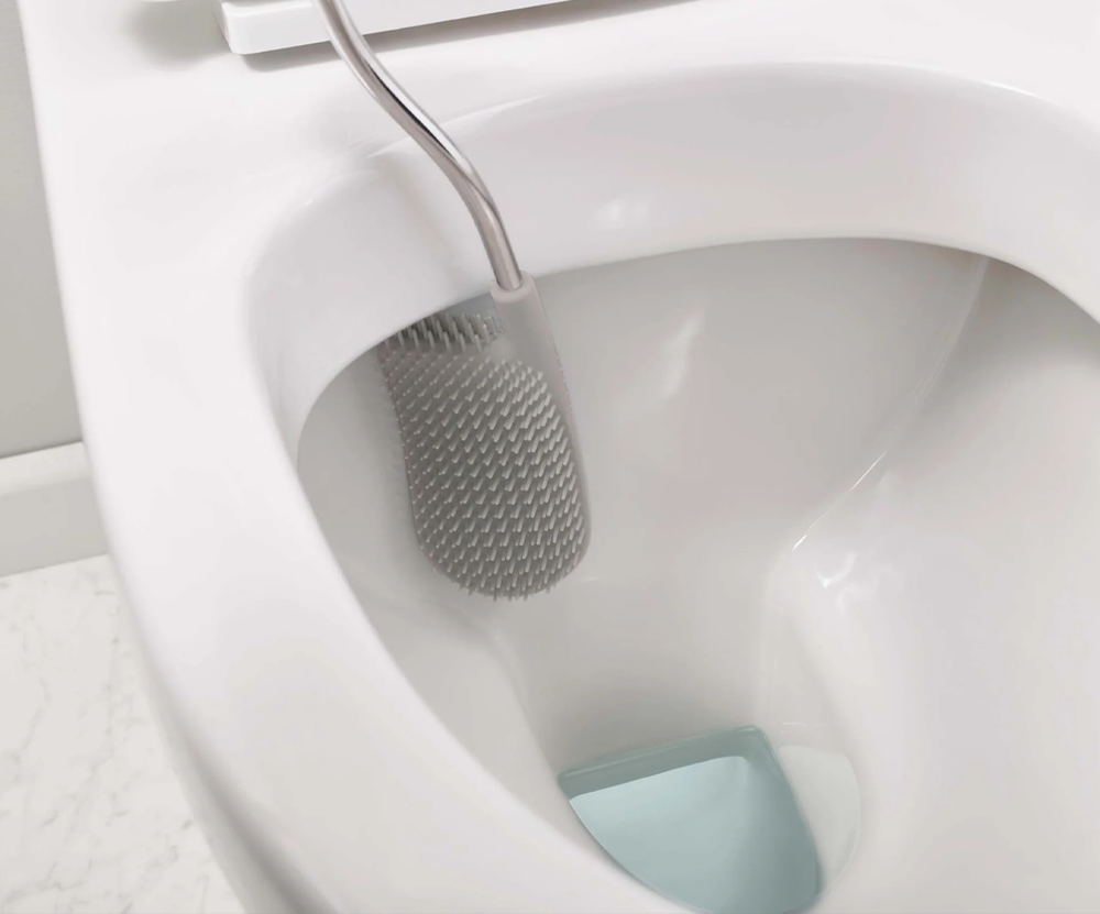 Flex Plus Light Grey Toilet Brush with Storage Caddy