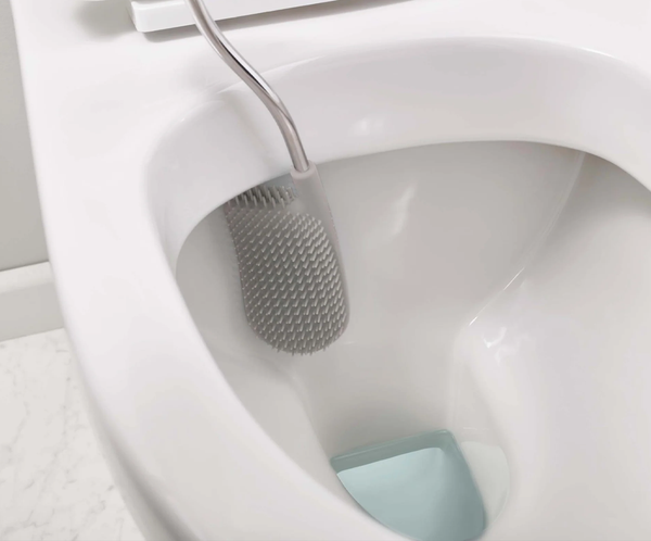 Flex Plus Light Grey Toilet Brush with Storage Caddy