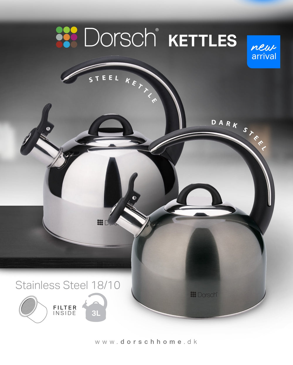 Stainless Steel Kettle 3L with Filter