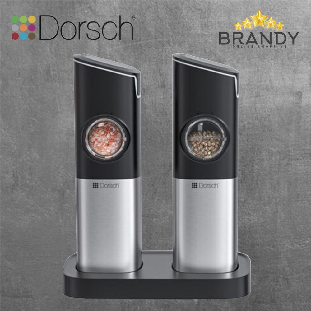 Salt & Pepper Electric Shakers DH-07920, Rechargeable, Gravity Activated, Adjustable Coarseness