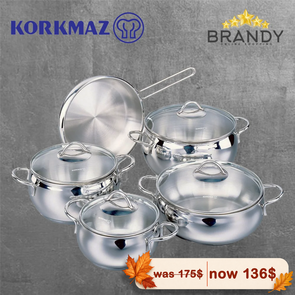 Korkmaz Tombik 9-Piece Stainless Steel Cookware Set A1800