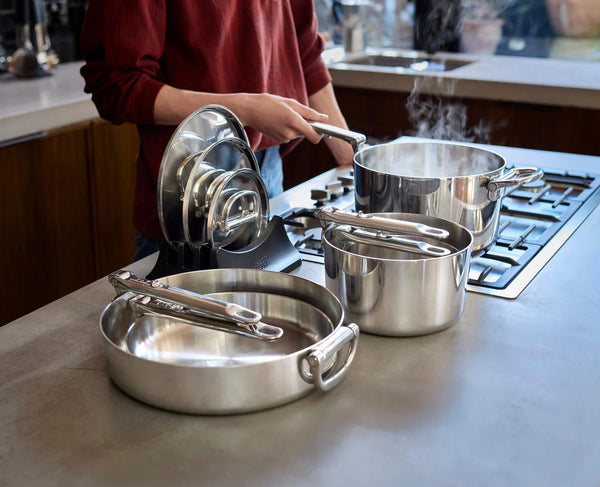 Joseph Joseph Space 5-Piece 3-Ply Stainless Steel Cookware Set Folding Handles