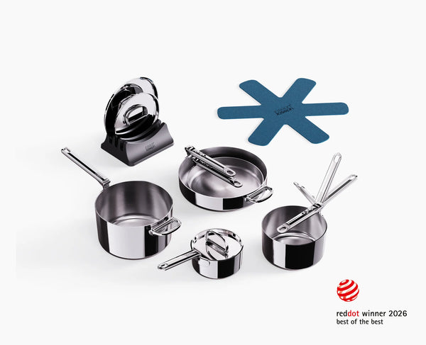 Joseph Joseph Space 5-Piece 3-Ply Stainless Steel Cookware Set Folding Handles