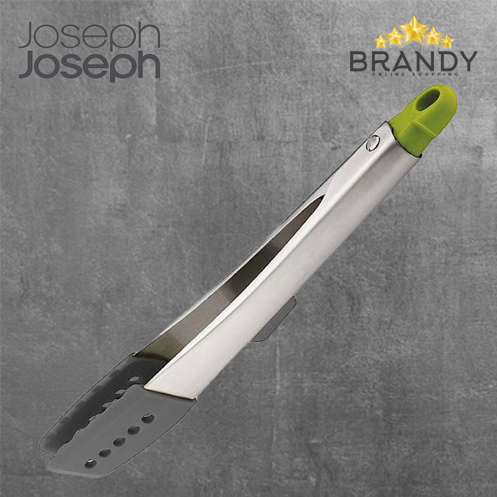 Elevate Grey Silicone Steel Tongs