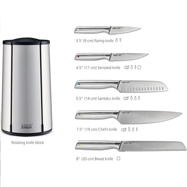 Joseph Joseph Elevate™ Steel Knives Carousel 5-piece Set