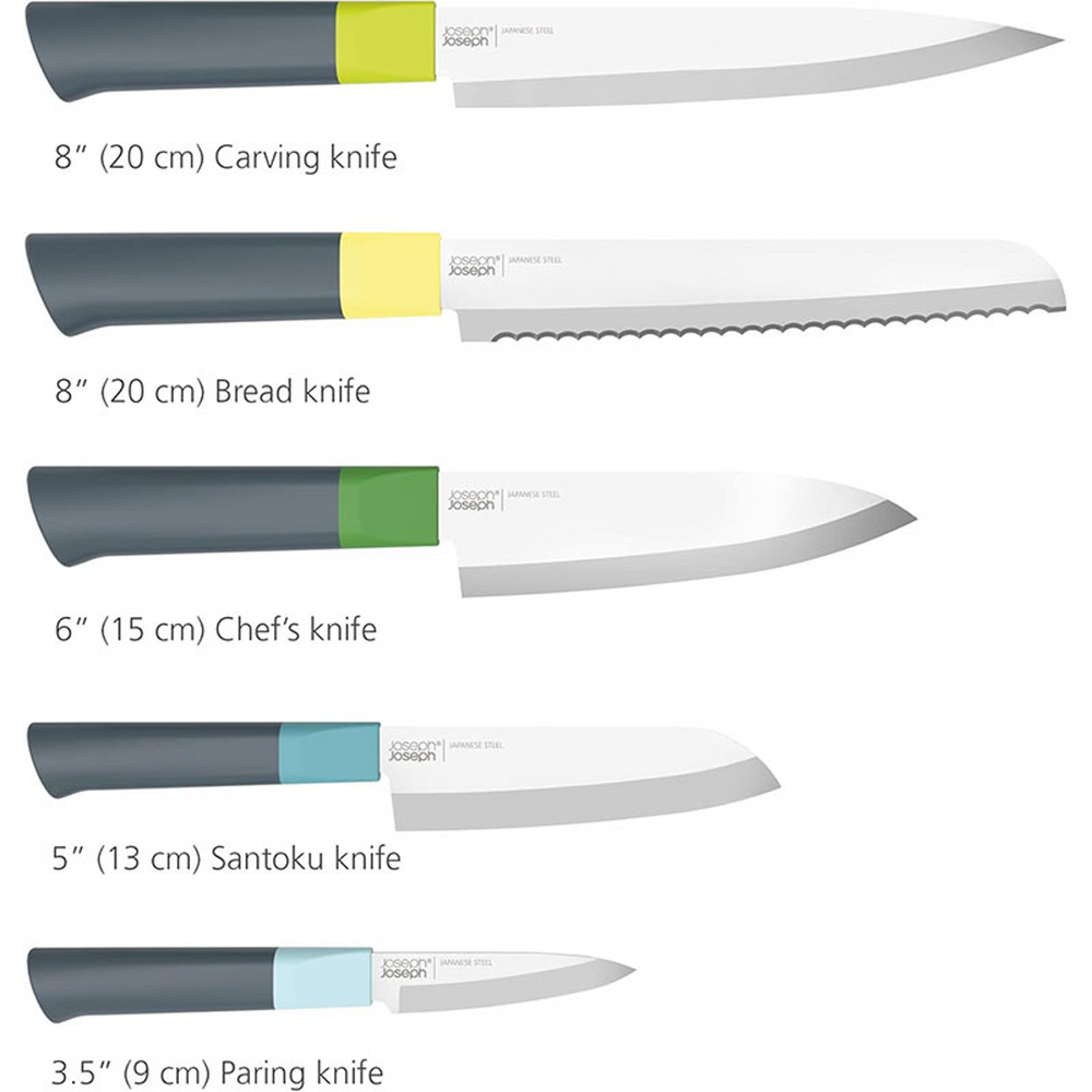 Joseph Joseph Duo 5‑Piece Knife Block Set Japanese Stainless Steel