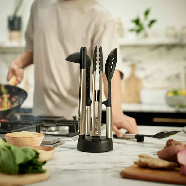 Fusion Utensils Set With Stand - Heat Resistant Kitchen Tools