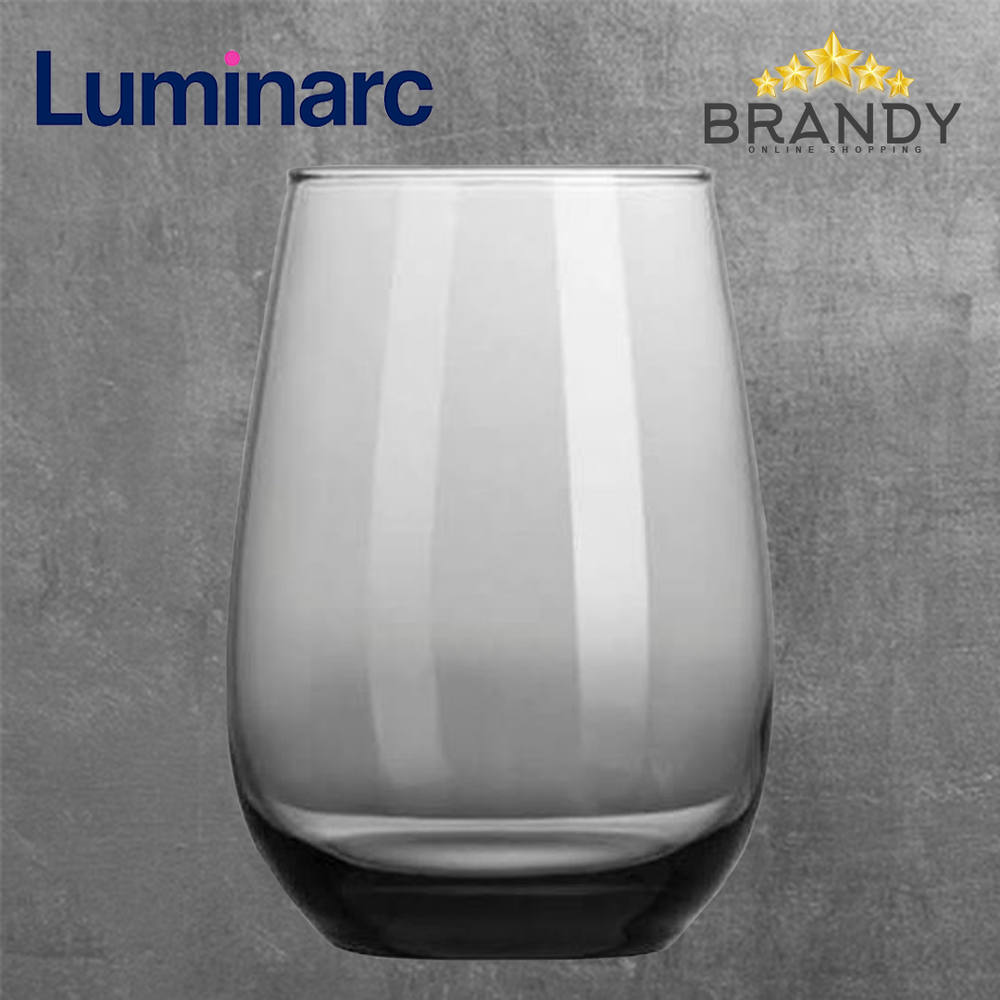 Maine Grey Long Cups Set 6pcs, 37cl Glass Drinkware, Modern Tableware