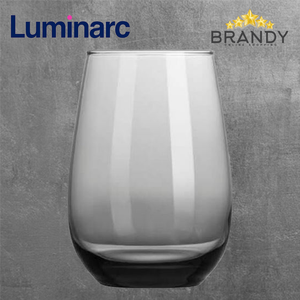 Maine Grey Long Cups Set 6pcs, 37cl Glass Drinkware, Modern Tableware