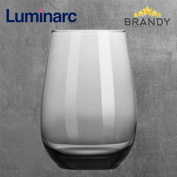Maine Grey Long Cups Set 6pcs, 37cl Glass Drinkware, Modern Tableware