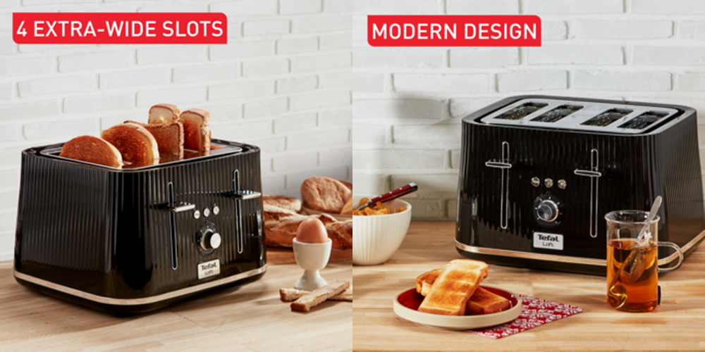 Toaster Loft TT760840 - 4 Slice, Stainless Steel, Black